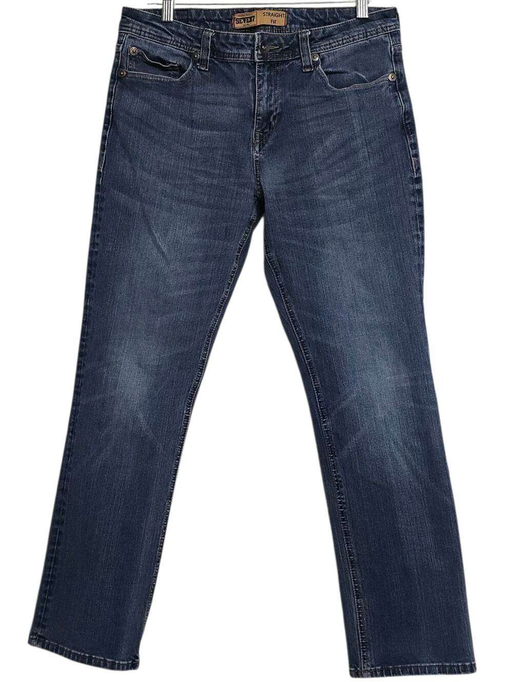 32x30 Seven7 Jeans Straight Leg Medium Wash Stretch Classic Blokecore Streetwear